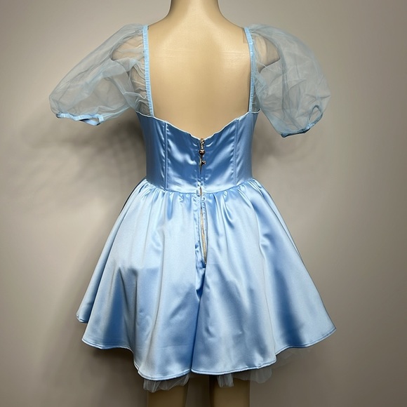 Sugar Thrillz Dolls Kill medium baby blue fluffy dress with tulle NWT - Picture 4 of 7